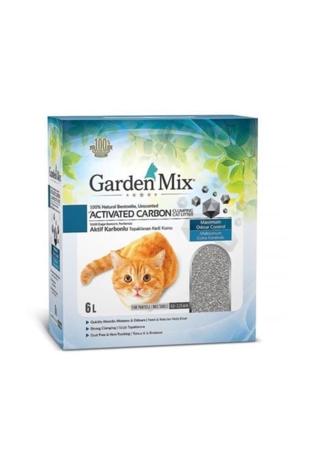 Garden Mix Aktif Karbonlu Sabunlu Ince Taneli Kedi Kumu 6 Lt