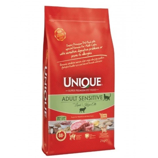 Unique Sensitive Kuzu Etli Yetişkin Kedi Maması 2 kg