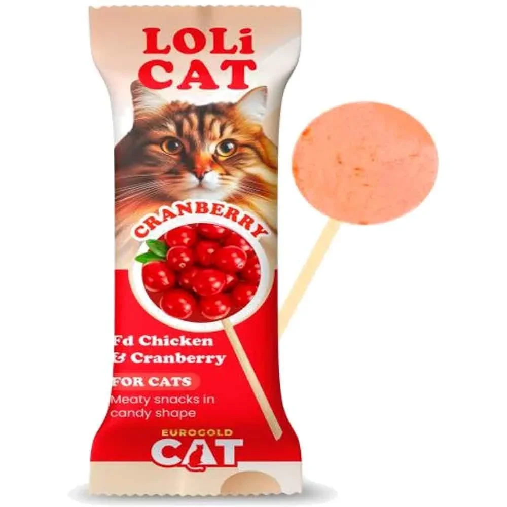 EuroGold LoliCat FD Kedi Ödülü Kızılcıklı 1,5 Gr LoliPop