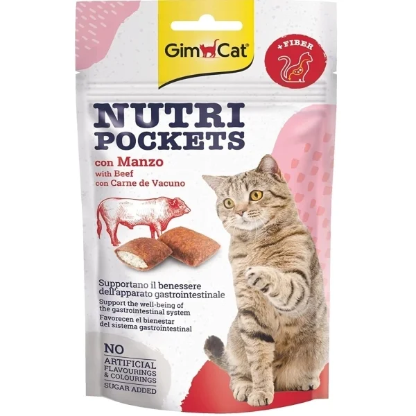 GimCat Nutripockets Biftekli Malt Kedi Ödül Maması 60gr