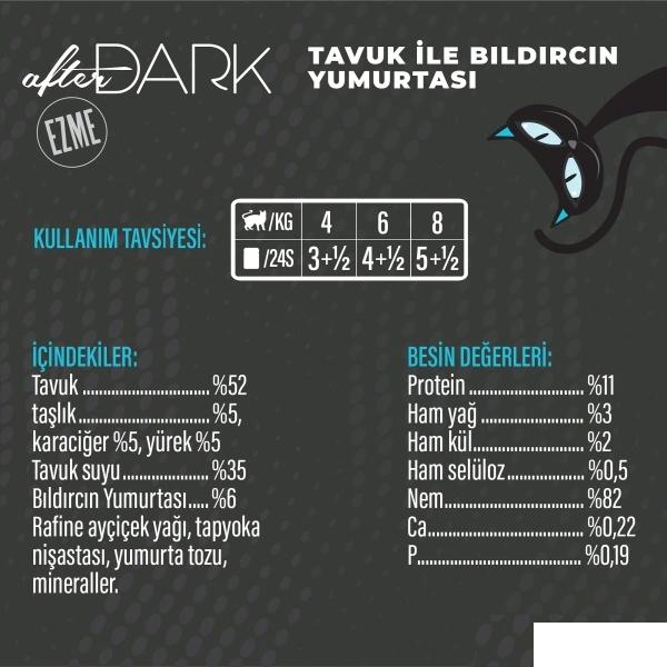 Schesir After Dark Pate Tavuk ve Bıldırcın Yumurtalı Yetişkin Kedi Konservesi 80gr