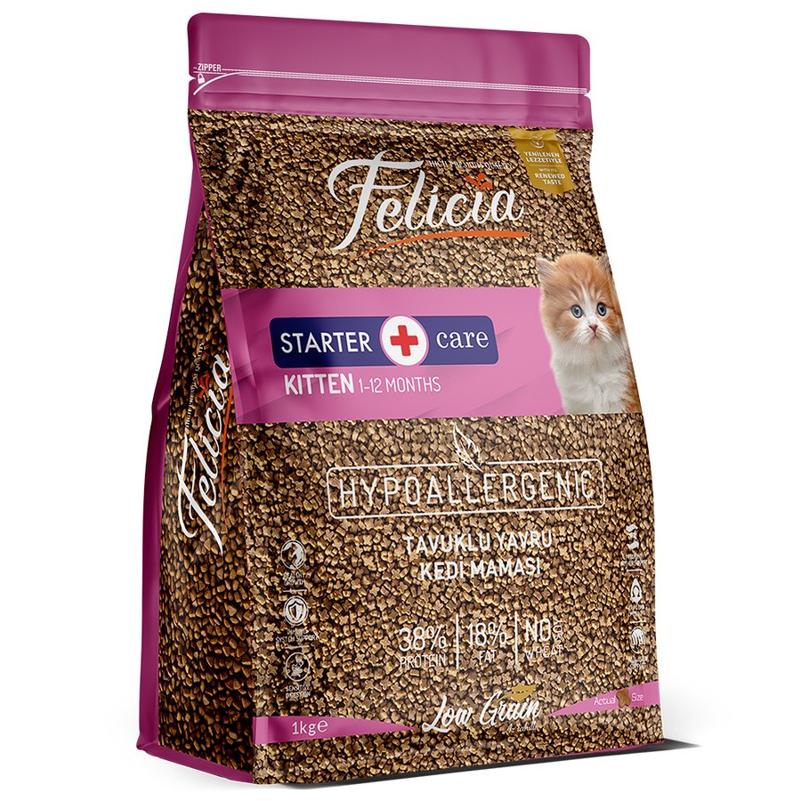 Felicia Hypoallergenic Tavuklu Düşük Tahıllı Yavru Kedi Maması 1 Kg