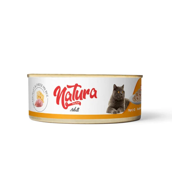 Natura Tavuk Filetolu ve Peynirli Yetişkin Kedi Konservesi 70gr